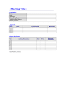 Meeting agenda template page 1 preview