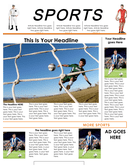 Sport’s newspaper template page 1 preview