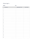 Patient sign in sheet template page 1 preview