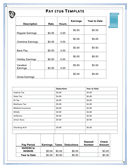 Pay stub template page 1 preview