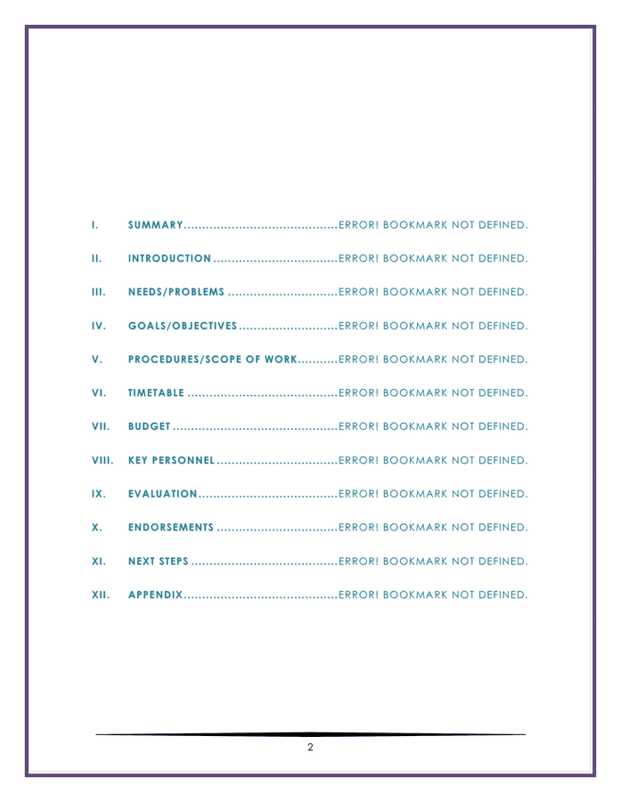 Project proposal template in Word and Pdf formats - page 2 of 8