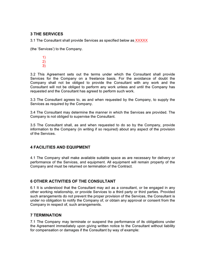 Service Agreement Template Gb In Word And Pdf Formats Page 2 Of 5 