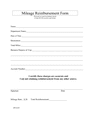 Mileage reimbursement form in Word and Pdf formats