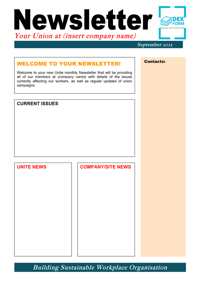 Union Newsletter Template In Word And Pdf Formats