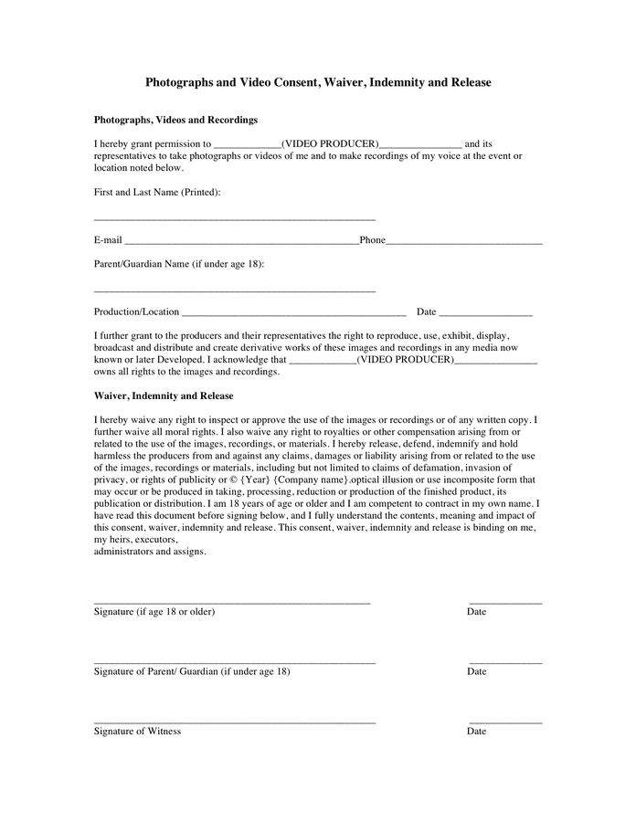 Corporate photography contract template