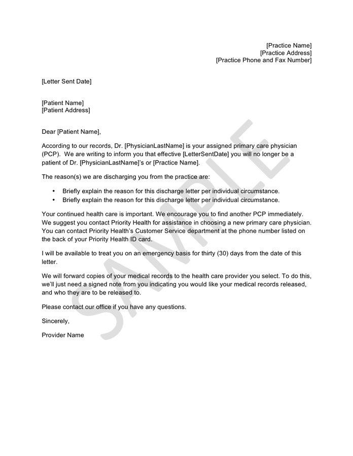 Therapy Discharge Letter Template 