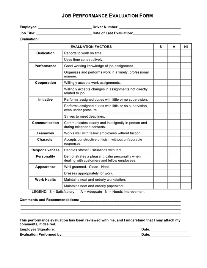 assignment evaluation format