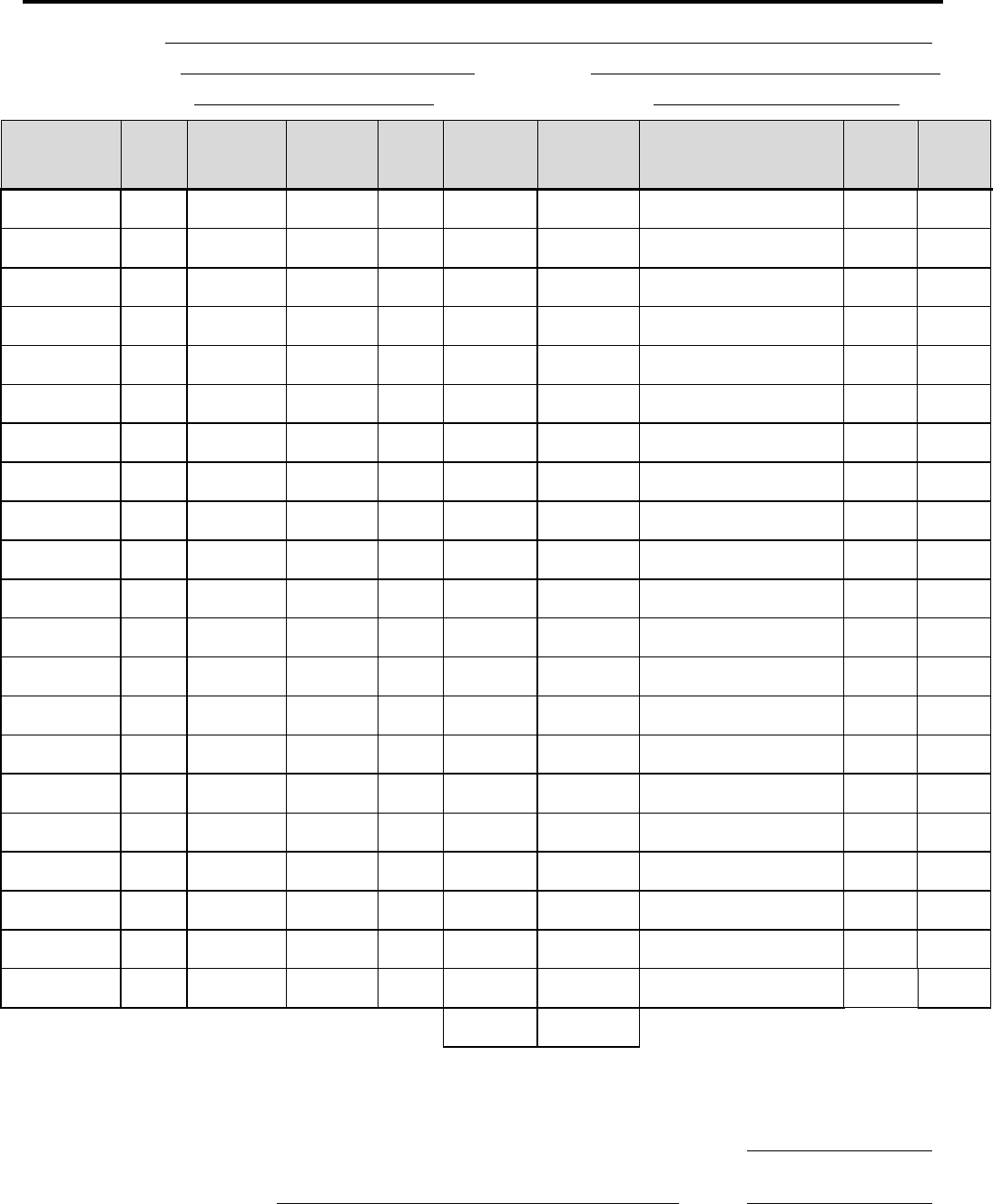 Semimonthly time sheet form in Word and Pdf formats