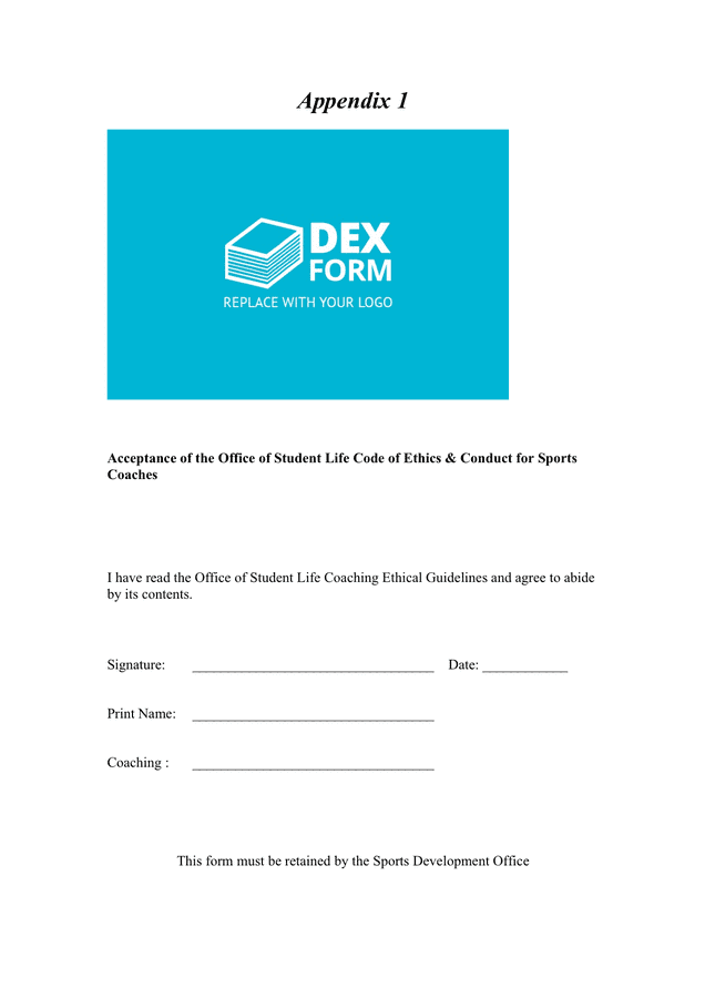 Code of ethics & conduct for sports coaches in Word and Pdf formats ...