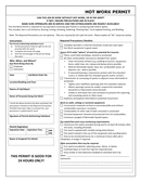 Hot work permit template page 1 preview