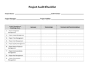 project audit checklist template