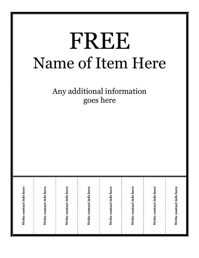 Printable flyer template in Word and Pdf formats