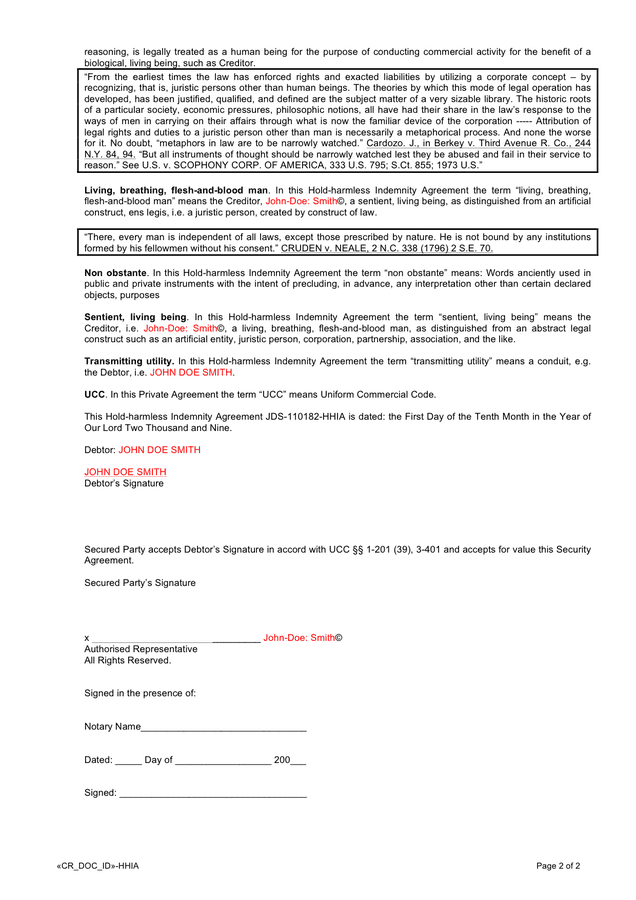 hold-harmless-and-indemnity-agreement-in-word-and-pdf-formats-page-2-of-2