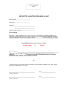Notice to vacate or renew lease form page 1 preview