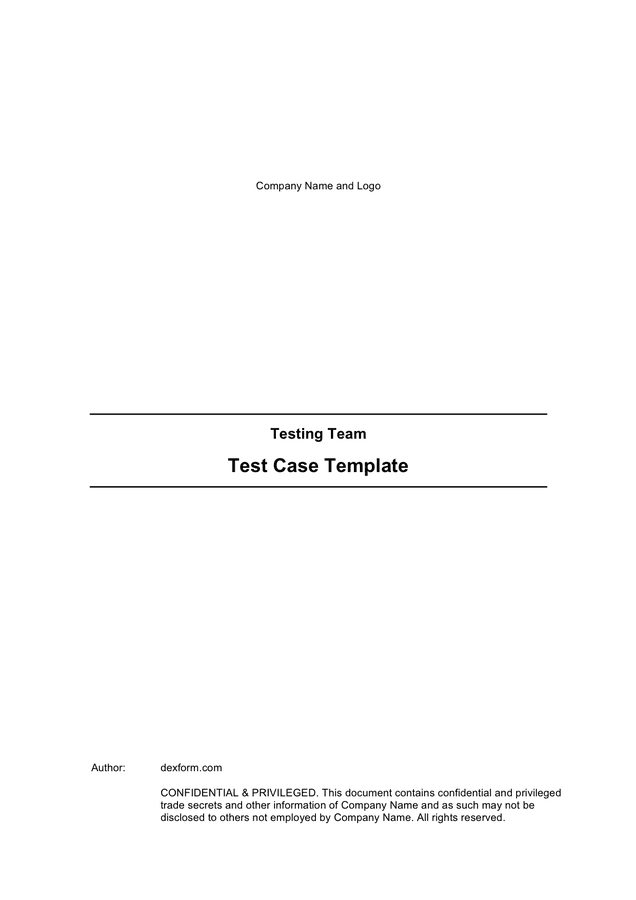 Test Case Template page 1