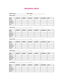 Attendance sheet form page 1 preview