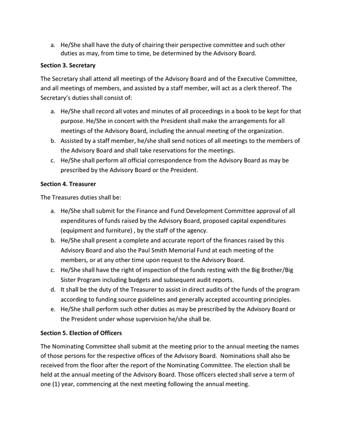 Nonprofits Bylaws Template In Word And Pdf Formats Page 9 Of 17