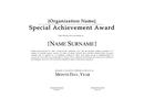 Special achievement award certificate template page 1 preview