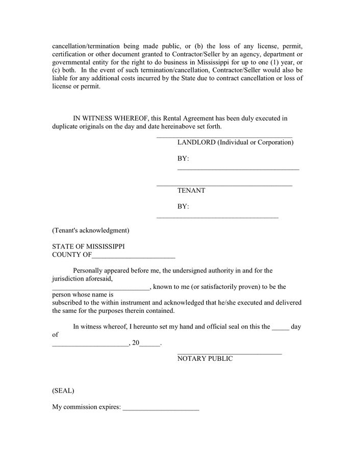 Lease agreement in Word and Pdf formats - page 6 of 8