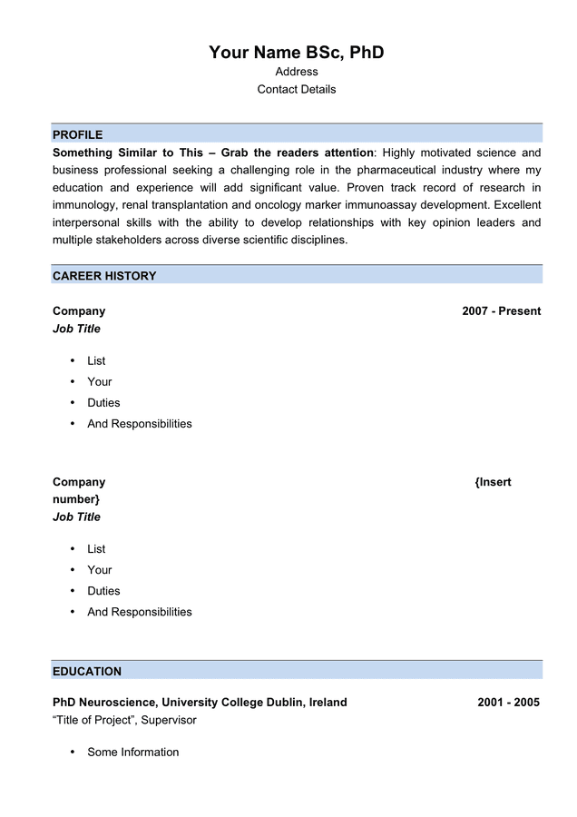 Blank CV Template Download Free Documents For PDF Word And Excel Blank CV Template Download Free Documents For PDF Word And Excel