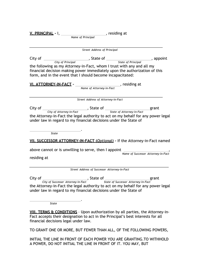 Printable Durable Power Of Attorney Form Virginia Printable Forms 
