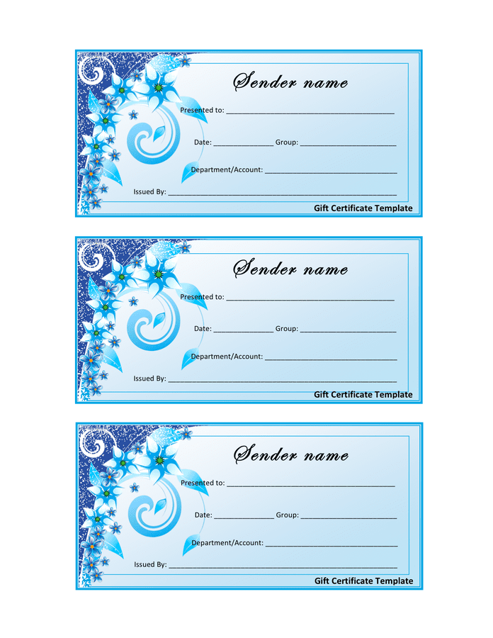 Gift Certificate Template - download free documents for PDF, Word and Excel