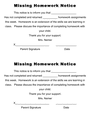 Missing homework notice page 1