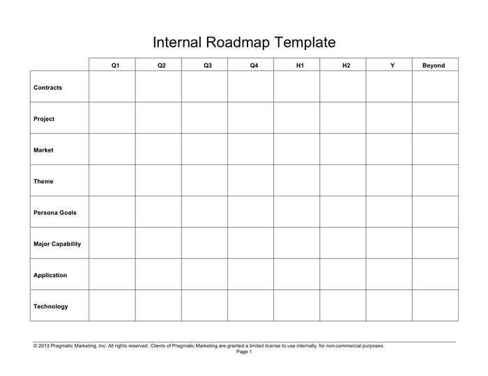Roadmap Template - download free documents for PDF, Word and Excel
