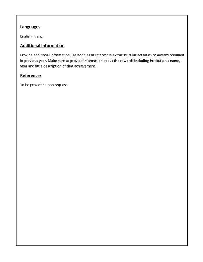 Teacher resume template in Word and Pdf formats - page 2 of 2