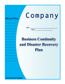 Business continuity and disaster recovery plan template page 1 preview
