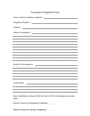 Customer complaint form in Word and Pdf formats