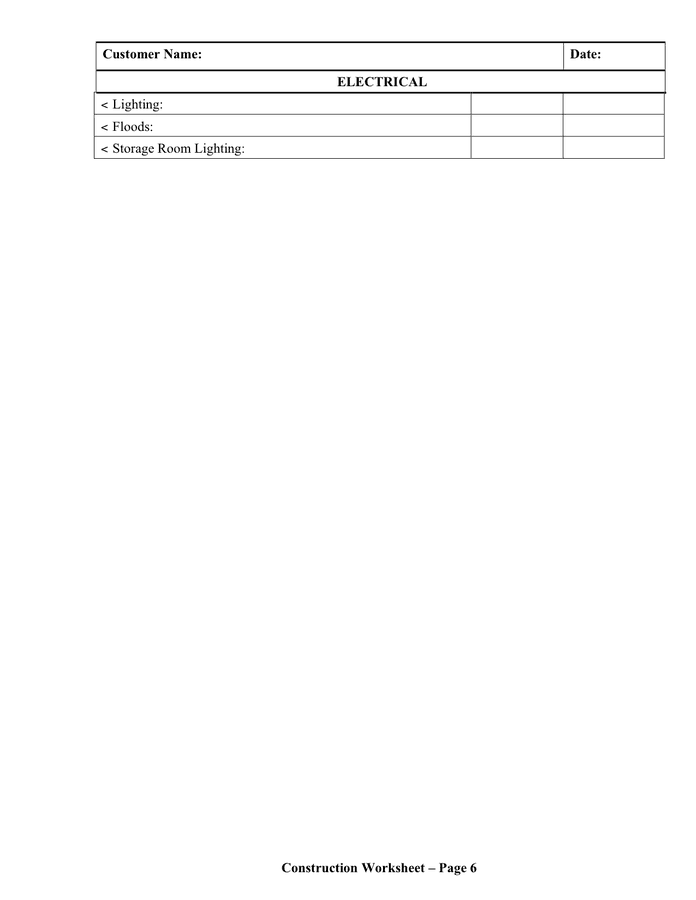 Construction worksheet in Word and Pdf formats page 6 of 8