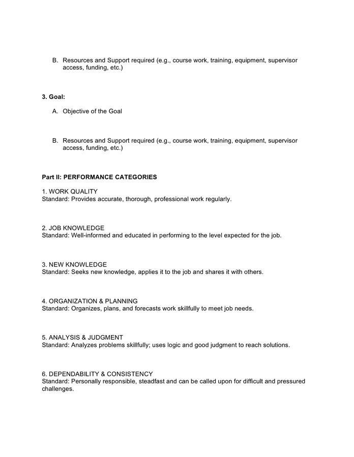 University performance appraisal form in Word and Pdf formats page 3 of 5