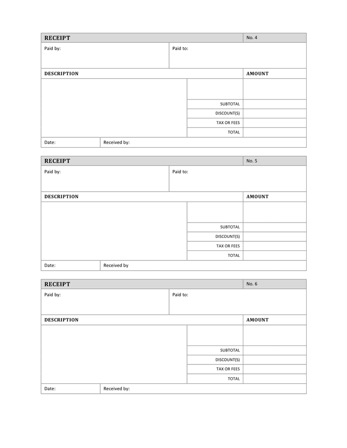 Rent receipt template in Word and Pdf formats - page 2 of 2