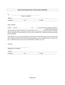 Demand for return of security deposit template page 1 preview