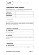Project review report template page 1 preview