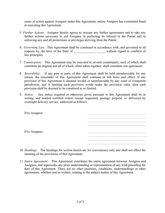 confirmatory patent assignment form