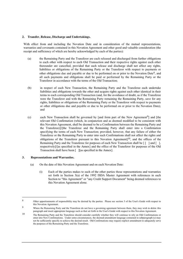 uniform novation agreement in Word and Pdf formats page 2 of 5