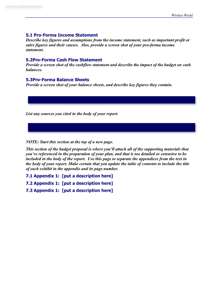 Restaurant budget proposal template in Word and Pdf formats - page 6 of 6