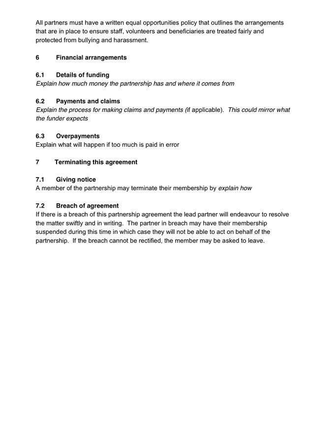 Partnership Agreement Template in Word and Pdf formats - page 3 of 5