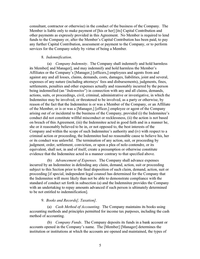 LLC operating agreement template (Oklahoma) in Word and Pdf formats