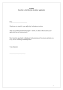 Sample rejection letter following receipt of application page 1 preview