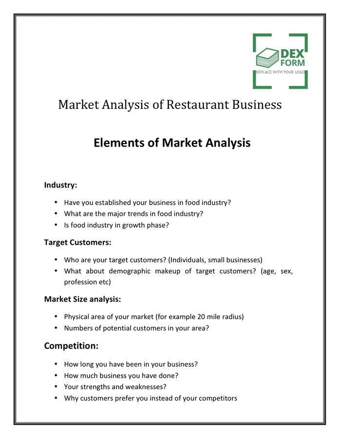 market analysis in business plan example pdf