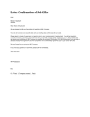 Letter confirmation of job offer page 1 preview