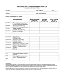 Reading skills assessment profile form page 1 preview