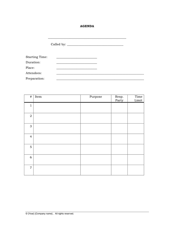 Meeting Agenda Template Download Free Documents For Pdf Word And Excel