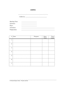 Blank meeting agenda form page 1 preview