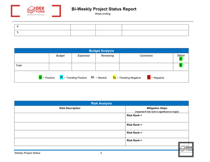 Bi-Weekly Status Report Template In Word And Pdf Formats - Page 3 Of 4