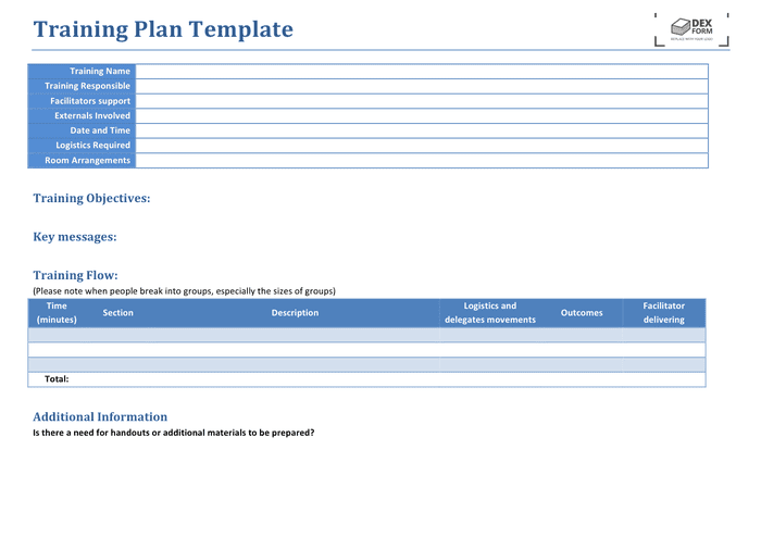 Training Plan Template In Word And Pdf Formats