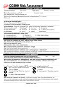 COSHH risk assessment form page 1 preview